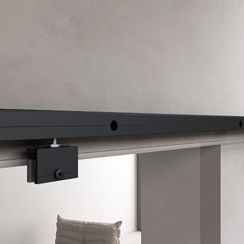 Durovin 775 × 2050mm Internal Sliding Glass Door – 8mm Clear Tempered Glass, Soft Close System, Premium Black Hardware&Bar Handle, Heavy-Duty 5ft Track for Bathroom, Kitchen, Living Room & Bedroom