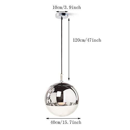 Lustre Boule de Verre E27 Plafonnier Métal Nordique Taille L - 7