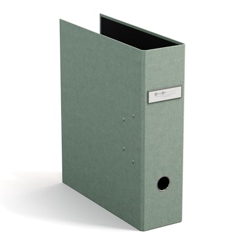 BIGSO ARCHIE Ordner mit 2 Ringen und Hebelmechanik Ringordner aus Faserplatte und Papier mit Leinenoptik Ringbuch A4 zum Abheften von losem Papier mintgrün