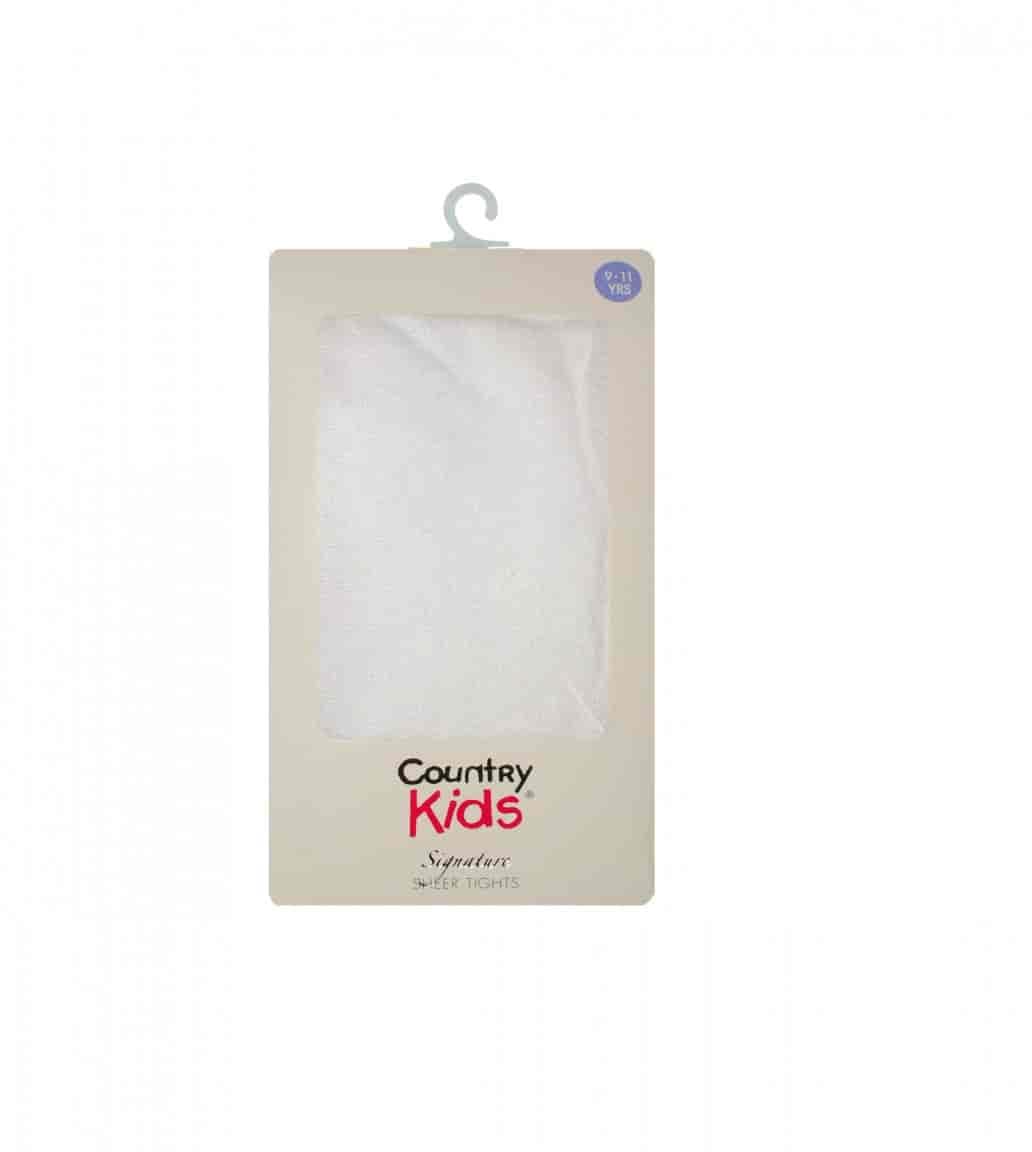 Country Kids Girl's Sheer Tights, (Manufacturer Size:3-5 Years), White (White)