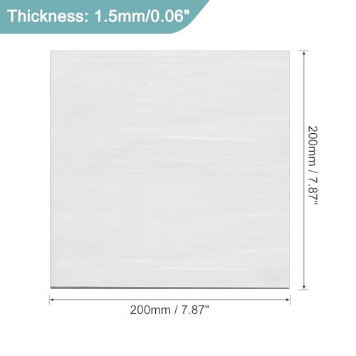 Image of uxcell 1Pcs GR2 Titanium Plate Sheet, 200x200x1.5mm Titanium Alloy Metal Sheet for Industrial Machinery Metalworking (8 inchx8 inchx0.06 inch)