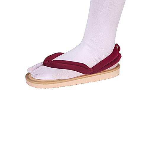 Kvikci Halloween Anime Kamado Tanjirou Clog Shoes Cosplay flip Flops Sandal (red-1), 7-8 Women5.5-6 Men
