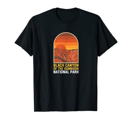 Black Canyon National Park Cool Retro Style Atardecer Camiseta