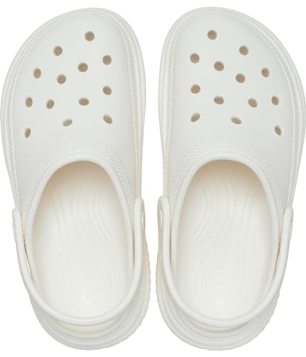 Image of Crocs Stomp Clog Unisex Slip-on Shoes - Ideal for Pools and Streets - EVA Outsole, Footbed, and Lining Chalk Men's 11, Women's 13 Medium