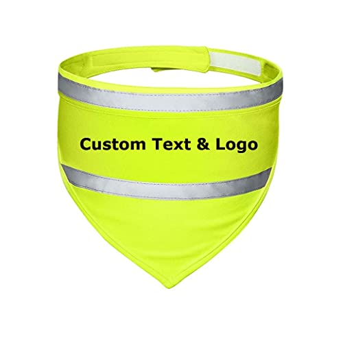 Muka Personalisierbares Bedrucktes Haustier-Halstuch Reflektierend Hundehalstuch mit Individuellem Text und Logo-Grün-M