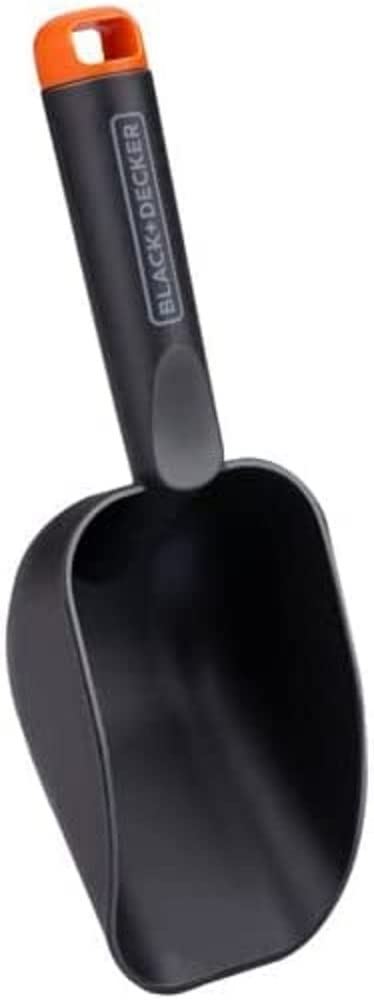 BLACK+​DECKER Pelle de Jardin 28,​5 cm - Mini Pelle Forme Ronde - Fond Profond - Outillage Jardinage - Plastique - Noir
