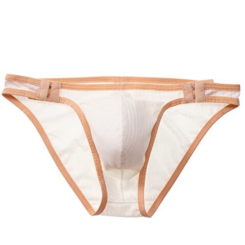 Men's Colorblocking Narrow Side Quick Dry Adjustable Size Buckle Briefs Thread Briefs