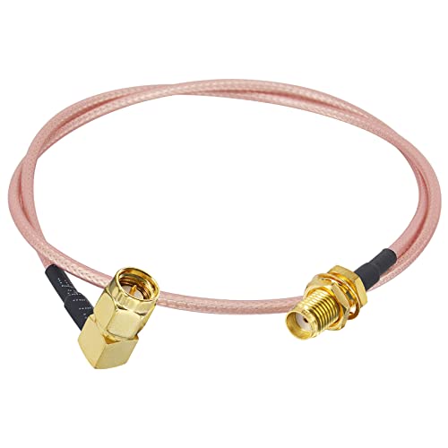 Boobrie SMA Male Right Angle to Female Cable 50CM RG316 Coax SMA WiFi Antenna Cable SMA Male 90 Degree Cable SMA Female Bulkhead Connector for Mobile Antennas/WiFi Antenna etc Pack of 2 - Image 4