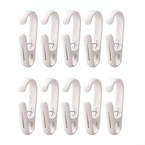 babominimer 10 ganchos para ropa sucia, clips de lavandería con ganchos, pinzas organizadoras de armario, clips de ropa, clips para colgar ropa sucia, clips de toalla para calcetines, botas (blanco)