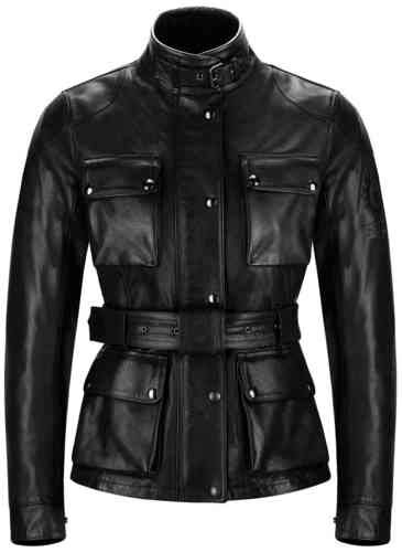 Belstaff Classic Tourist Trophy レディ-ス 本革 ライダージャケット バイク かわいい (36 ブラック)