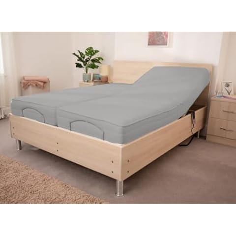 SlumberWell Split King Bed Sheets 100% Cotton Sheet Set, 5 Pieces Sheet Set, Upto 15" Deep Pocket- Adjustable Split Bed Sheets (Light Grey, Split-King) Cover