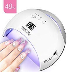 48W UV Led Nail Dryer, CHIMOCEE Smart Curing Lamp, Auto Sensor Nail Gel Polish Dryer With 3 Timer Setting, Professional For All Brand Type (White)