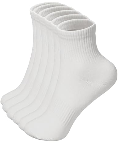 Image of Womens Ankle Socks, Combed Cotton Athletic Mini Crew Socks with Arch Support for Women Man