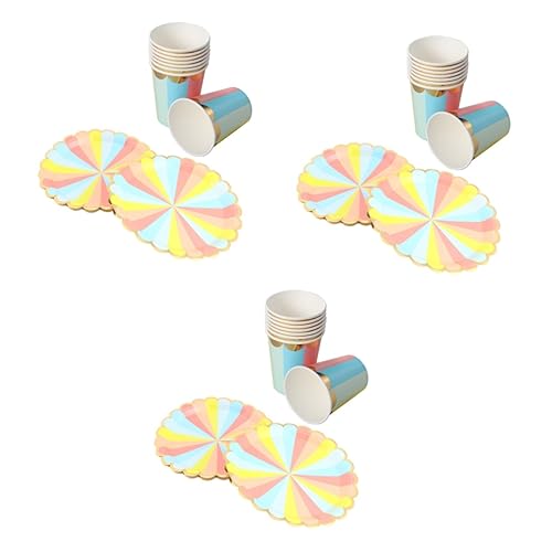 Juego De Vajilla Para Cumpleaños Infantil - 42 Piezas, Incluye Mantel, Banderola, Servilletas Y Platos De 7 Y 9 Pulgadas, Tema Azul Y Rosa