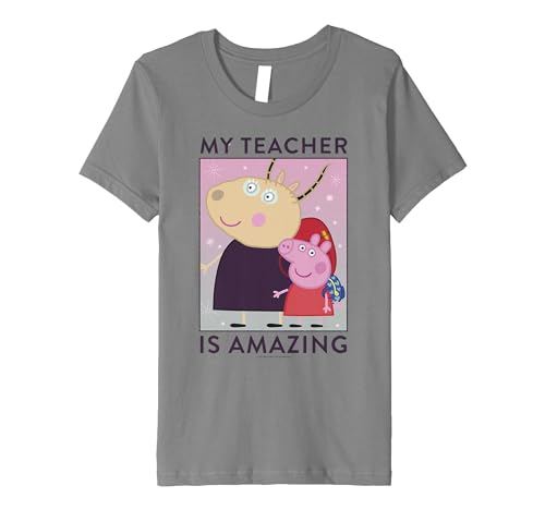 T-shirt Peppa Pig Teacher is Amazing pour enfant en coton premium