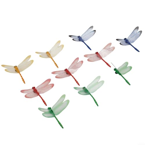 Filteilect Lot de 10 décorations de pelouse imperméables - Décoration de jardin 3D avec ailes mobiles pour cour, plantes en pot et outils pédagogiques en classe - Extérieur et intérieur