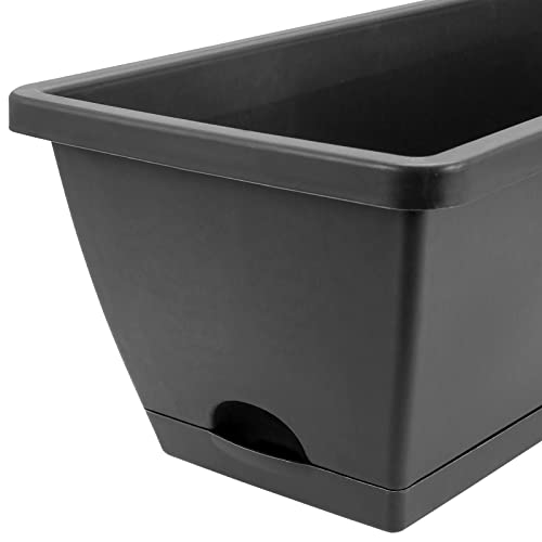 Jeuihau 6 Pcs 17 Inches Window Box Planter, Rectangular Self Watering Planter Boxes Plastic Vegetable Flower Pot With Saucers For Windowsill, Garden, Patio, Yard1 #TOP3