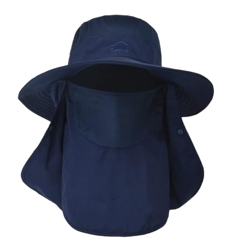 Chapéu de sol masculino com aba no pescoço, secagem rápida, proteção UV, chapéu de pesca de aba larg