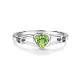 Sterling Silver Simulated Peridot CZ August Birthstone Ring for Baby, Girl or Pinky, Size 3
