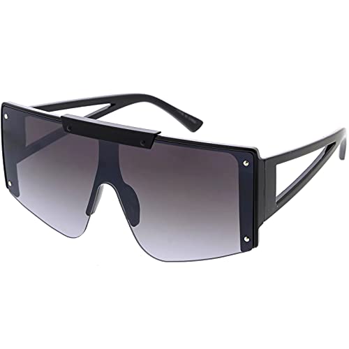 zeroUV - Oversize Modern Color Tone Sports Shield Flat Top Sunglasses D2712