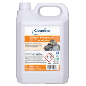 Cleanline Cleaner & Degreaser Concentrate, 5L, Powerful Cleaning for Hard Surfaces, Non-Perfumed, Non-Tainting Formula