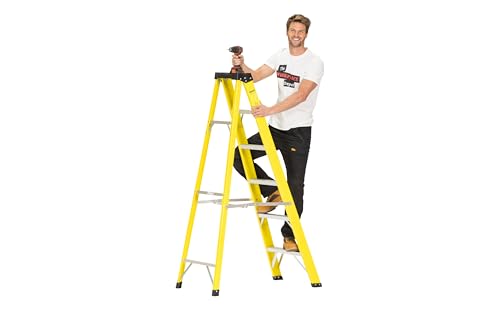 The Workplace Depot 6 Tread Fibreglass Step Ladder – Lightweight, Stable & EN-131 Certified – Professional-Grade Ladder for Electrical & Industrial Use 1 The Workplace Depot 6 Tread Fibreglass Step Ladder – Lightweight, Stable & EN-131 Certified – Professional-Grade Ladder for Electrical & Industrial Use