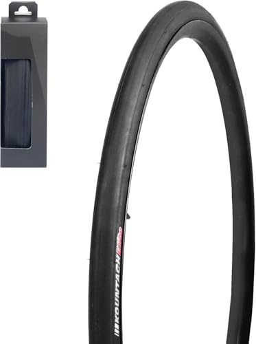 MEGHNA Road Bike Tire Slick Foldable 700 x 28C 60TPI for Road Racing Fast Rolling Replacement 700C Tire for Fixed Gear Bike (700 x 28C - 1 Pack)
