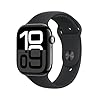 Apple Watch Series 10 [GPS 46mm case] Smartwatch with Jet Black Aluminium Case with Black Sport Band – M/L. Fitness Tracker, ECG App, Always-On Retina Display, Water Resistant