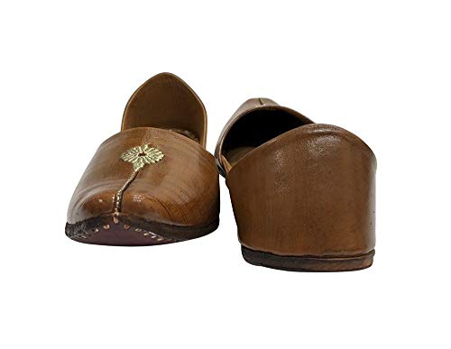 Image of Stop n Style Brown Jutti for Men's Mojari Indian Handmade Khussa Shoes Ethnic Shoe