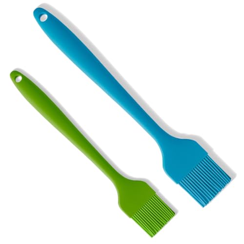 EIYVPRA 2 Pcs Pennello da Cucina in Silicone, Pennello Cucina, Pennelli in Silicone Pennello per Grill alla Griglia, Pennello In Silicone Alimentare, per Forno, Arrosti, Torte, Pane, Eccetera