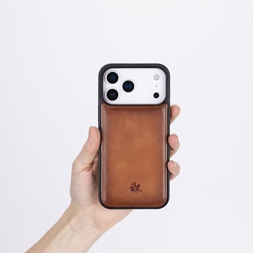 Coque de protection iPhone 17 Pro Max fine en cuir marron compatible MagSafe - 3