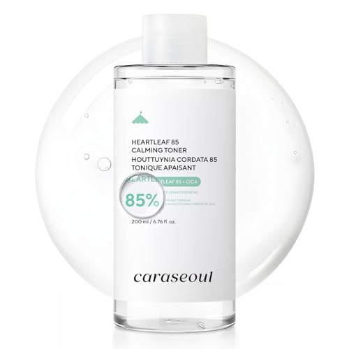caraseoul Heartleaf 85 Tónico Facial - Calmante e Hidratante, 85% Houttuynia Cordata de Jeju, Centella Asiática, pH Equilibrado, Piel Sensible con Imperfecciones, Control de Sebo, Vegano (200ml)