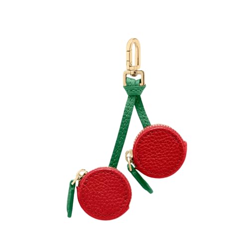 Kotkiddy Hermoso Encanto de Cuero para Bolsa Y2k Llavero con Cremallera Accesorios para Bolsos de Estudiante Escolar Accesorios Estéticos (Cereza)