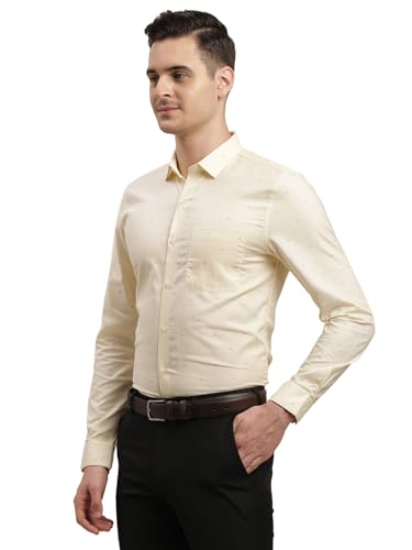Chemise formelle imprimée Turtle beige en coton pour silhouette confortable 51