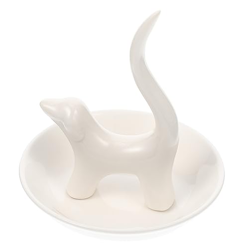 Porte-bijoux en céramique blanche et support de bague sculpté style nordique épuré
