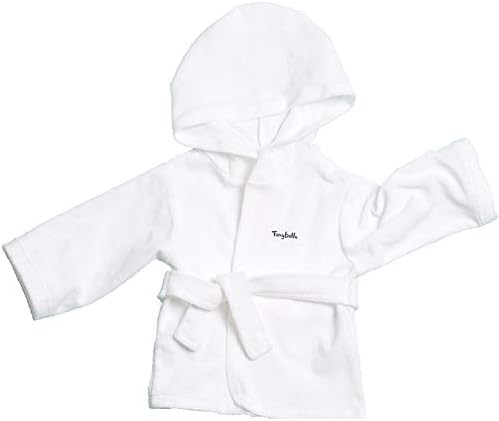 Tongbella-Extra Soft Infant Hooded Bathrobes Baby Towels, 100% Organic Cotton (White)