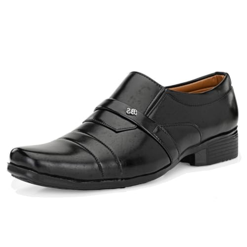 Image of Leatherkraft Round Toe Formal Slip-On Shoes