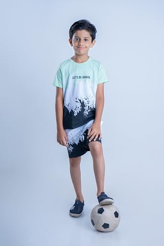 Image of Be Awara Kids Printed Half Sleeves T-shirt & Shorts Clothing Sets, 100% Cotton Soft Unisex Cord Set, Comfortable Wear for Kids With Cool Prints, Everyday Casual Wear for Boys & Girls