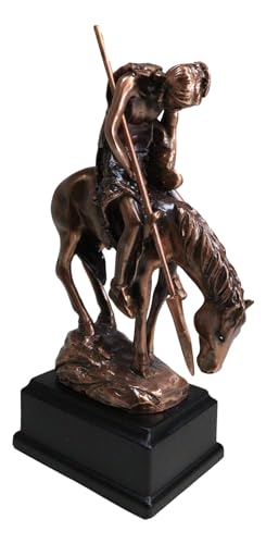 Estatua Guerrero Indígena Tribal Ebros End of The Trail 7.25 in miniatura 5