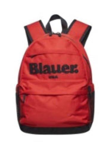 Blauer Zaino South Unisex Uomo Tessuto Tecnico Rosso Spallacci Regolabili Resistenti Chiusura Zip Tasca Centrale Taschini Laterali in Rete