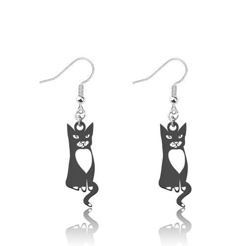 OKEYCH Tuxedo Cat Lover Gift Tuxedo Cat Earrings Tuxedo Cat