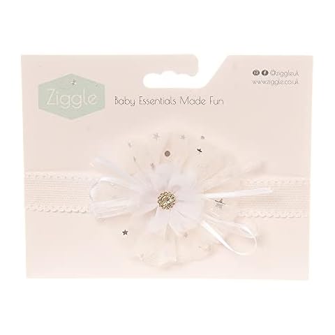 Baby girls white elasticated headband for weddings and christenings Cover