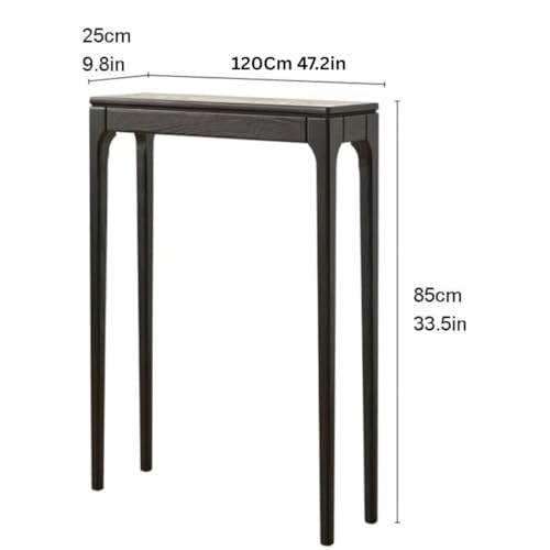 Image of Wooden Console Table Narrow Entryway Table Thin Console Table Solid Wood Sofa Tables for Living Room Hallway Foyer, Wooden Hallway Console Table with Drawers (120 * 20 * 85Cm)