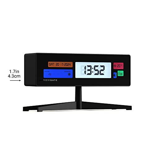NEWGATE® Supergenius alarm clock, Black, 22cm x 11cm x 4.5cm - Image 3