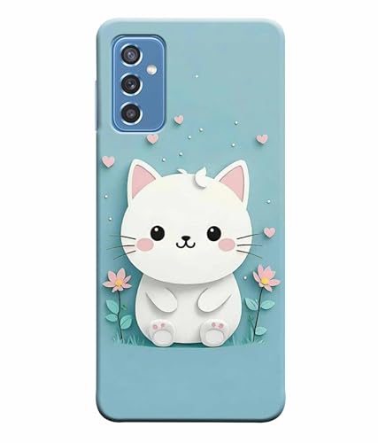 Image of Printed Hard Back Case Cover & Compatible for Samsung Galaxy M52 5G | Cat Vector Painting (Multicolor) - D1192