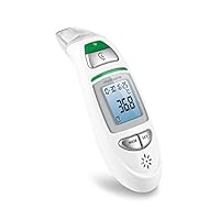 medisana TM 750 Fieberthermometer 6in1, Stirnthermometer für Baby, Kinder und Erwachsene, Ohrthermometer mit visuellem Fieberalarm, Thermometer digital mit Speicherfunktion, Messung von Flüssigkeiten
