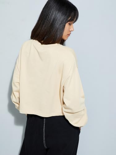 Image of Max URB N Women Snoopy Printed Cropped Sweatshirt