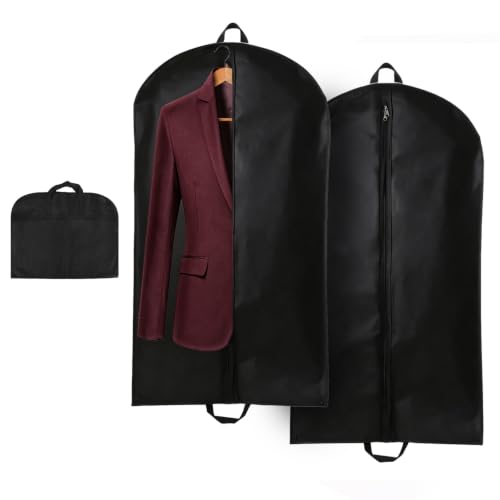 2 Stk Kleidersack Anzug Herren Frauen Anzugtasche Kleidersack Reise Faltbare Kleiderhülle mit Griffen Anzug Schutzhülle Kleidersäcke Kleidertasche Anzughülle für Anzugsack Jacken Kleid(60x120cm)