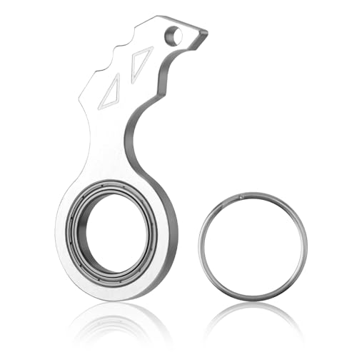 Llavero Hilandero Juguete Inquieto con Llavero, Divertido Llavero Giratorio con Dedos Juguetes Portátiles para Llaves para Adolescentes Adultos Hombres Mujeres Ejercicio de Dedos (Plata)