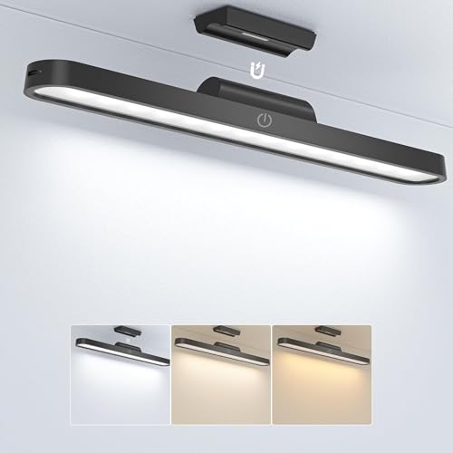 Lampada da Scrivania Senza Fili 2500mAh Luce LED Sottopensile LED Magnetica Controllo Touch Dimmerabile Luce Notturna Luce Scrivania Ricaricabile USB per Sottopensile, Cucina, Lettura, Lavorare